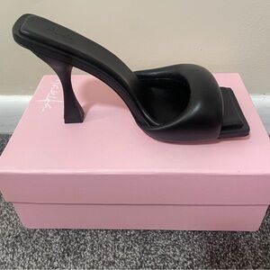 HANIFA Black Heeled Sandals